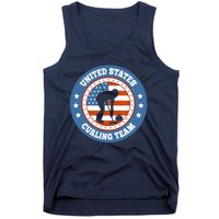 Curling USA Team Winter Sports Lovers Americain Flag Tank Top