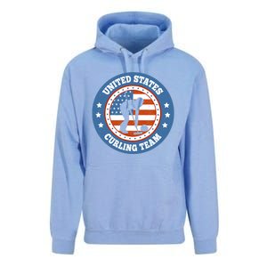 Curling USA Team Winter Sports Lovers Americain Flag Unisex Surf Hoodie