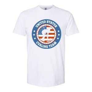 Curling USA Team Winter Sports Lovers Americain Flag Softstyle CVC T-Shirt