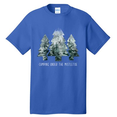 Camping Under The Mistletoe Christmas Tree Hiker Camper Gift Tall T-Shirt