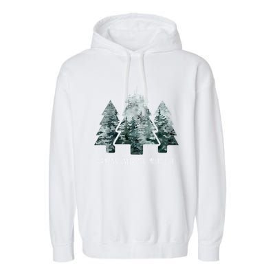 Camping Under The Mistletoe Christmas Tree Hiker Camper Gift Garment-Dyed Fleece Hoodie