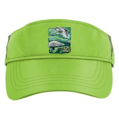 Cute Abstract dolphins In Sea Life Adult Drive Performance Visor