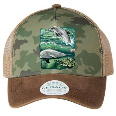 Cute Abstract dolphins In Sea Life Legacy Tie Dye Trucker Hat