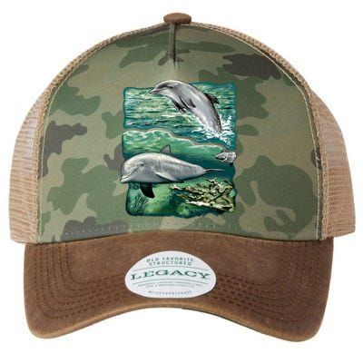 Cute Abstract dolphins In Sea Life Legacy Tie Dye Trucker Hat