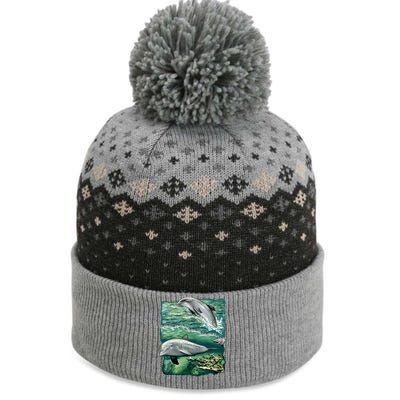 Cute Abstract dolphins In Sea Life The Baniff Cuffed Pom Beanie