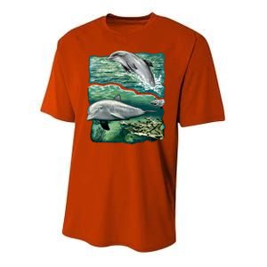 Cute Abstract dolphins In Sea Life Youth Performance Sprint T-Shirt