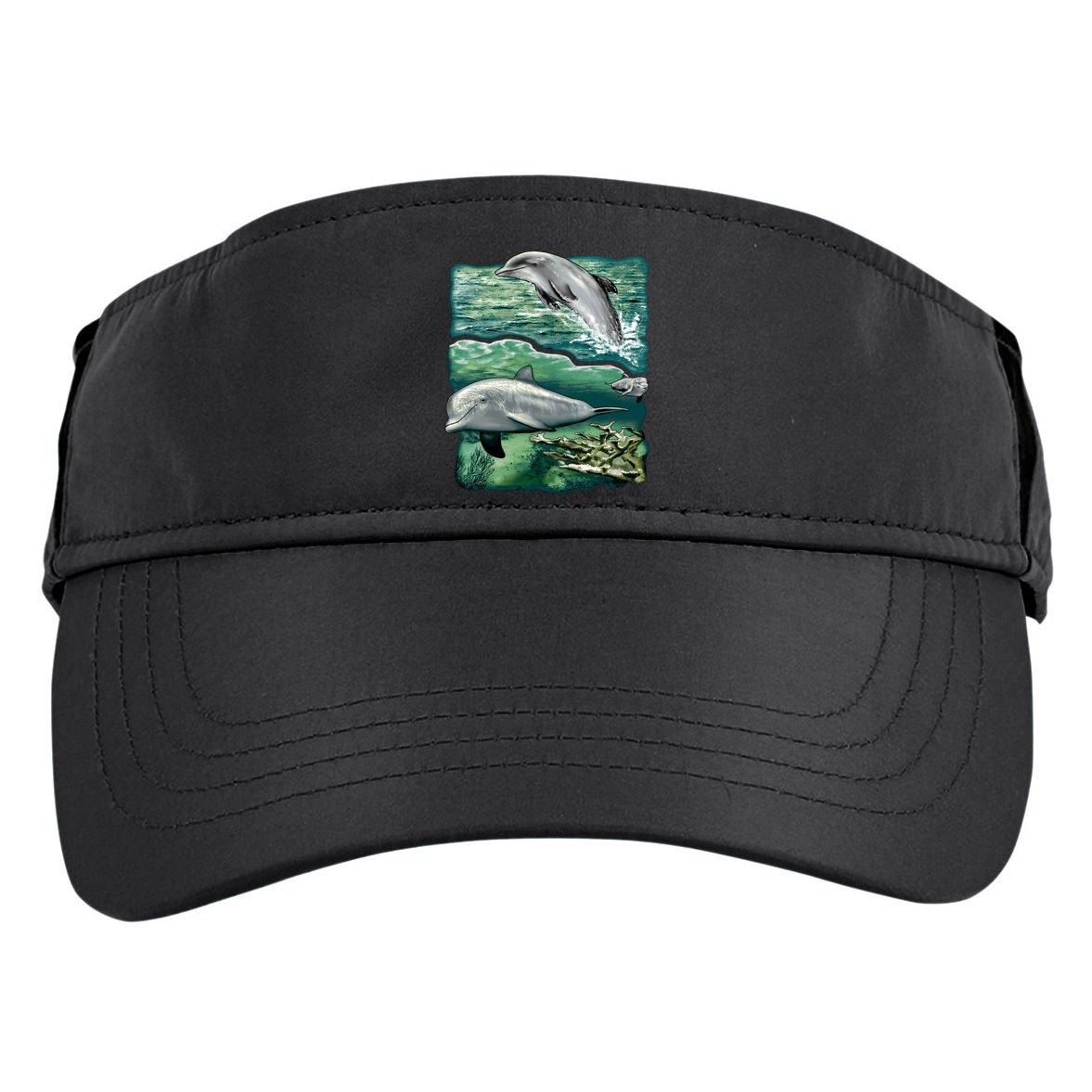 Cute Abstract dolphins In Sea Life Adult Drive Performance Visor