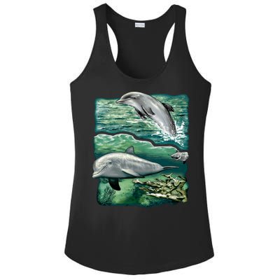 Cute Abstract dolphins In Sea Life Ladies PosiCharge Competitor Racerback Tank