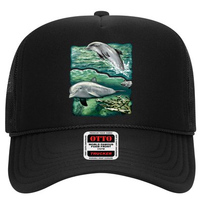 Cute Abstract dolphins In Sea Life Trucker Hat
