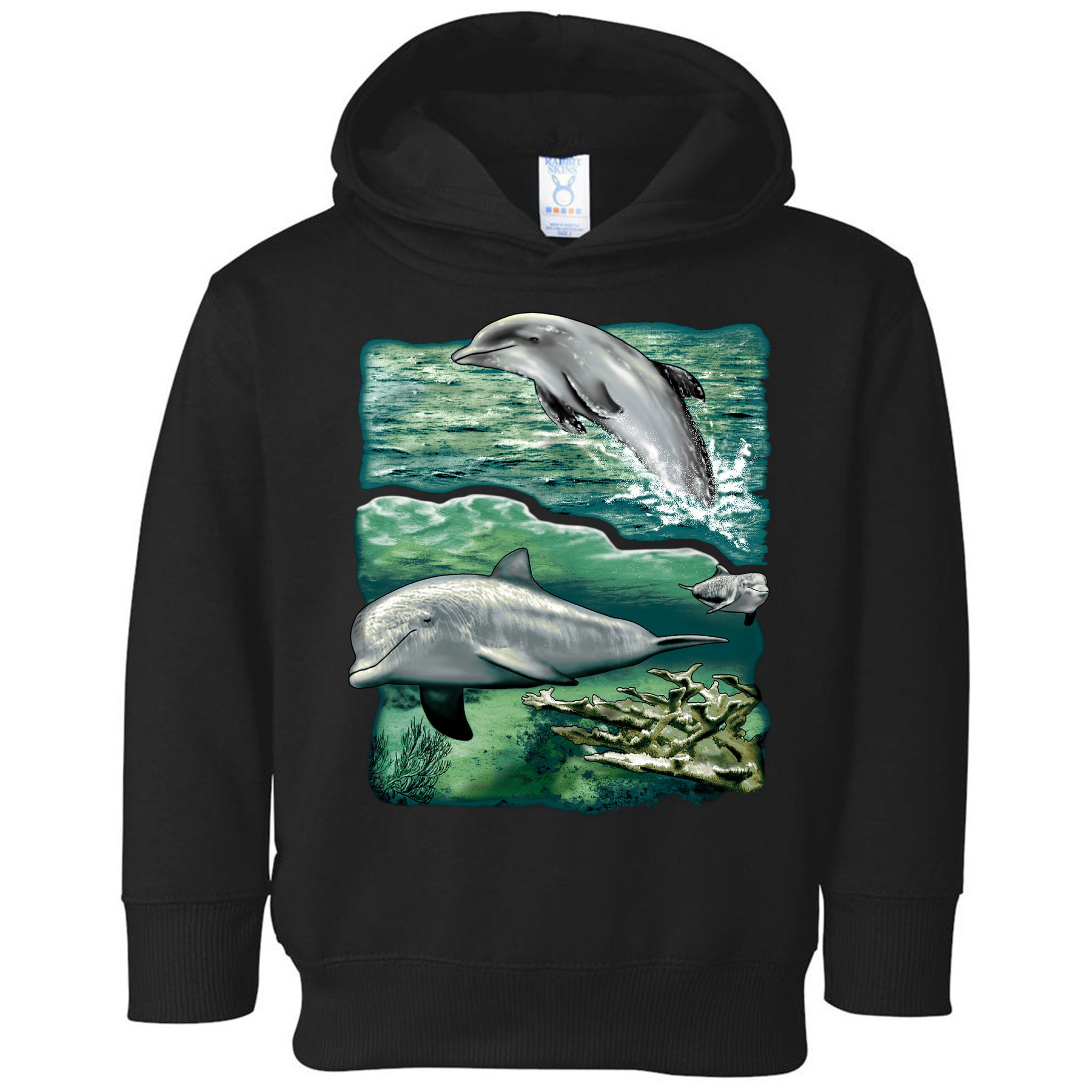 Cute Abstract dolphins In Sea Life Toddler Hoodie