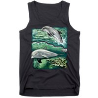 Cute Abstract dolphins In Sea Life Tank Top