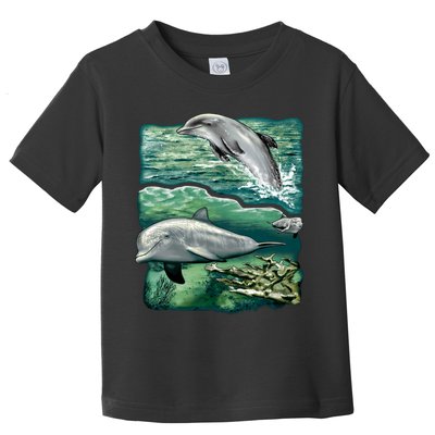 Cute Abstract dolphins In Sea Life Toddler T-Shirt