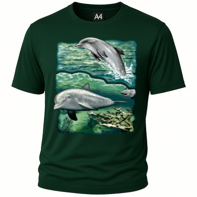 Cute Abstract dolphins In Sea Life Performance Shirt