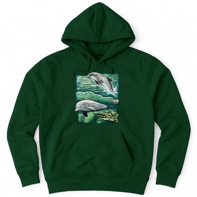 Cute Abstract dolphins In Sea Life Hoodie