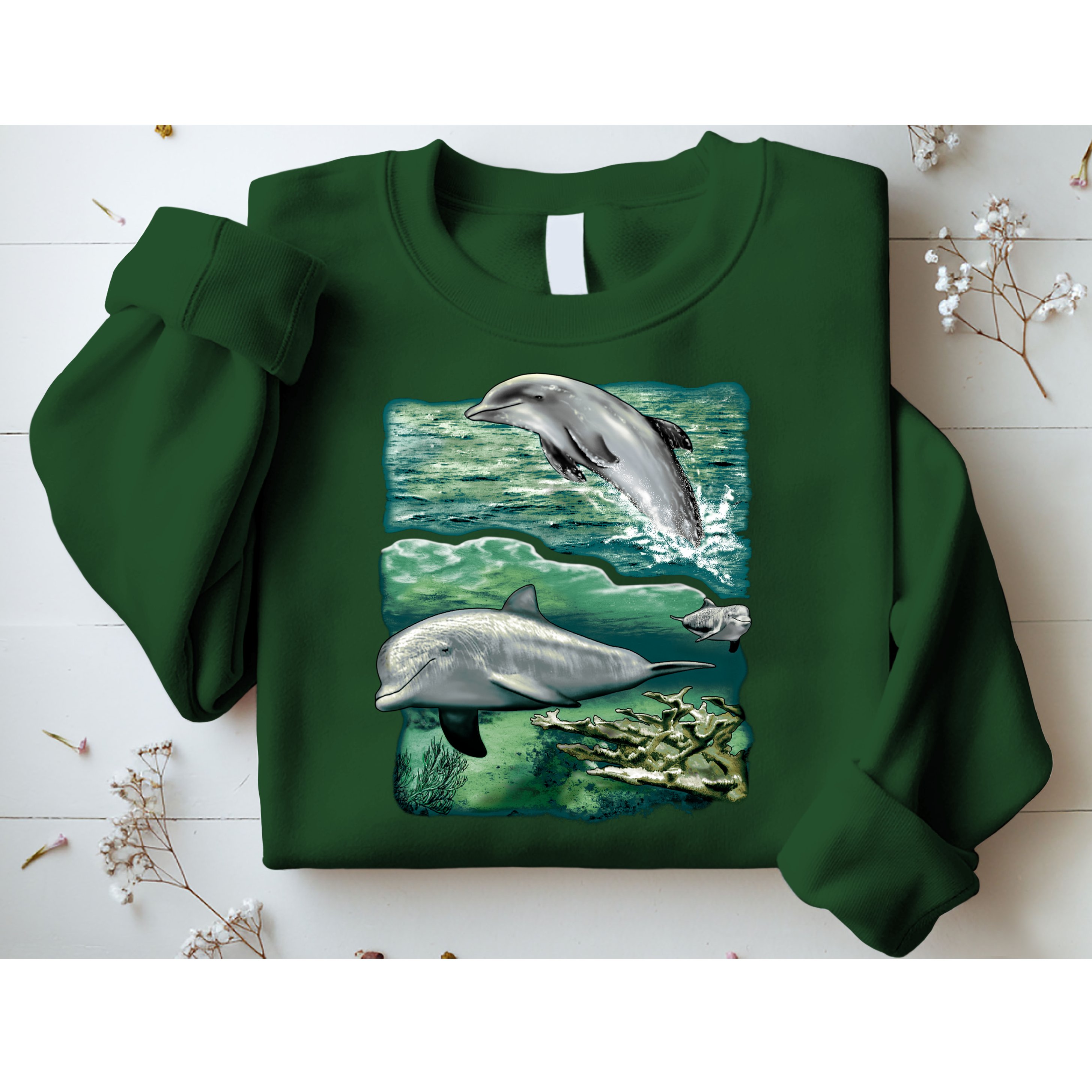 Cute Abstract dolphins In Sea Life Sweatshirt
