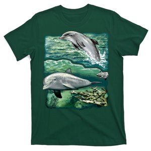 Cute Abstract dolphins In Sea Life T-Shirt