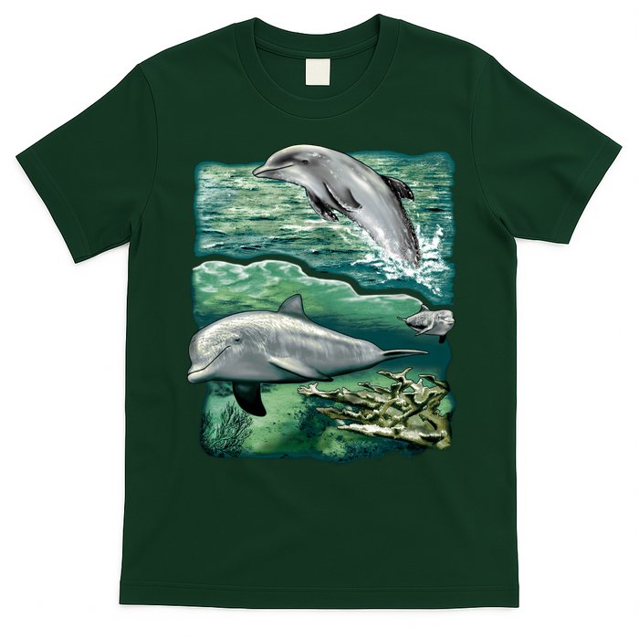 Cute Abstract dolphins In Sea Life T-Shirt