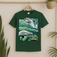 Cute Abstract dolphins In Sea Life T-Shirt