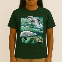 Cute Abstract dolphins In Sea Life T-Shirt