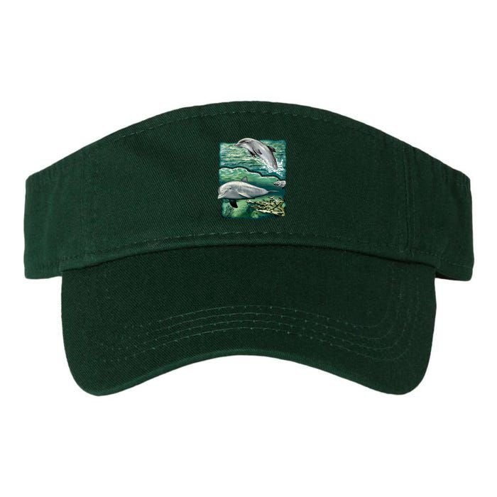 Cute Abstract dolphins In Sea Life Valucap Bio-Washed Visor