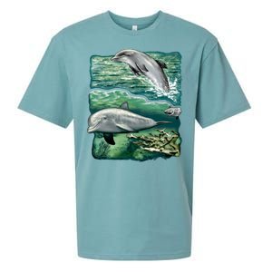 Cute Abstract dolphins In Sea Life Sueded Cloud Jersey T-Shirt