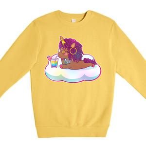 Cute Afro Unicorn Premium Crewneck Sweatshirt