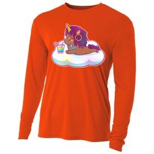 Cute Afro Unicorn Cooling Performance Long Sleeve Crew