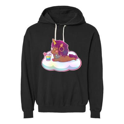 Cute Afro Unicorn Garment-Dyed Fleece Hoodie
