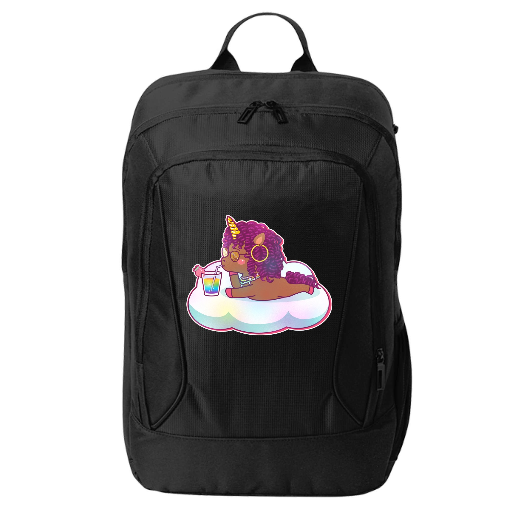Cute Afro Unicorn City Backpack