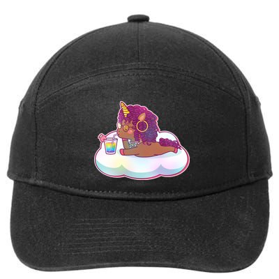 Cute Afro Unicorn 7-Panel Snapback Hat