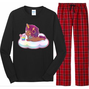 Cute Afro Unicorn Long Sleeve Pajama Set