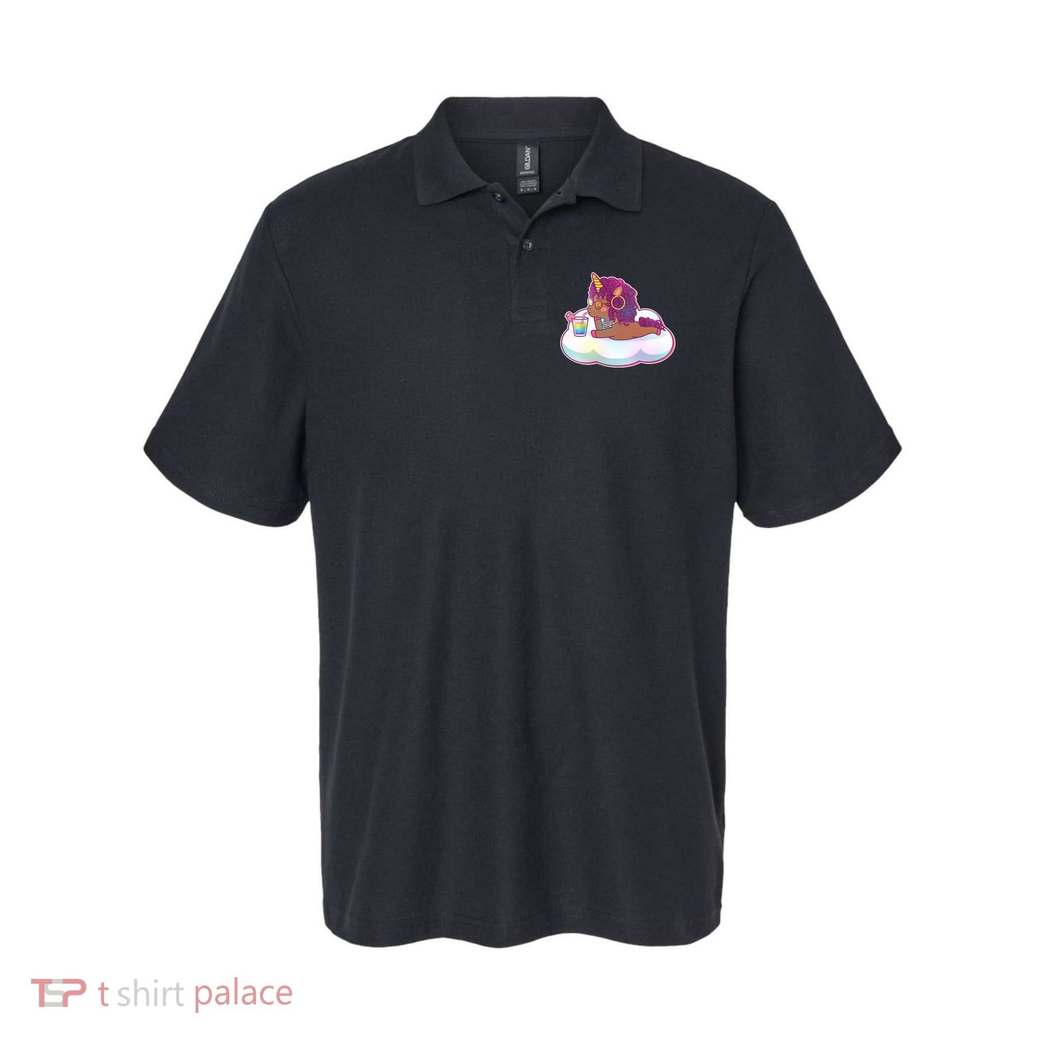 Cute Afro Unicorn Softstyle Adult Sport Polo