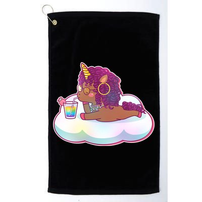Cute Afro Unicorn Golf Towel