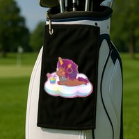 Cute Afro Unicorn Golf Towel