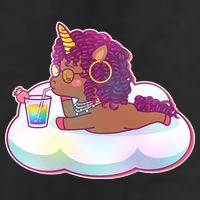 Cute Afro Unicorn Golf Towel