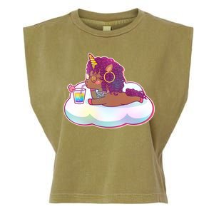 Cute Afro Unicorn Garment-Dyed Women's Muscle Tee