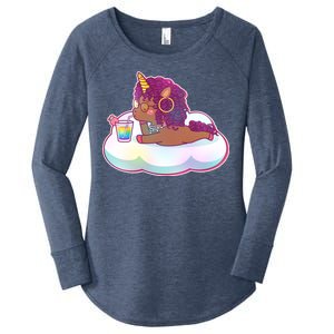 Cute Afro Unicorn Women's Perfect Tri Tunic Long Sleeve Shirt