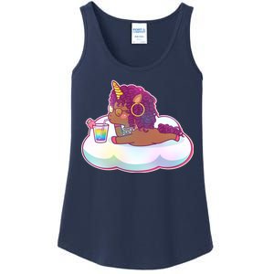 Cute Afro Unicorn Ladies Essential Tank