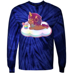 Cute Afro Unicorn Tie-Dye Long Sleeve Shirt