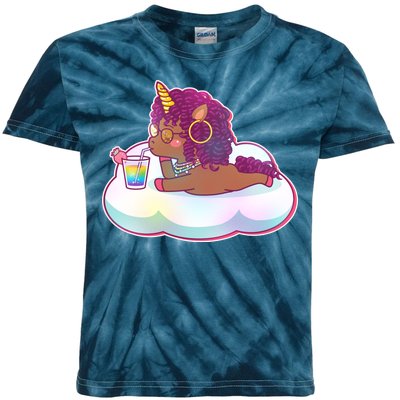 Cute Afro Unicorn Kids Tie-Dye T-Shirt