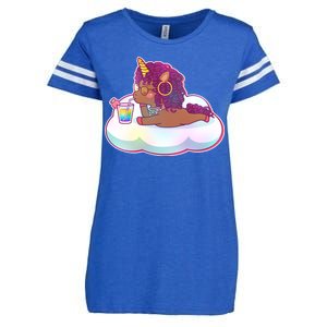 Cute Afro Unicorn Enza Ladies Jersey Football T-Shirt