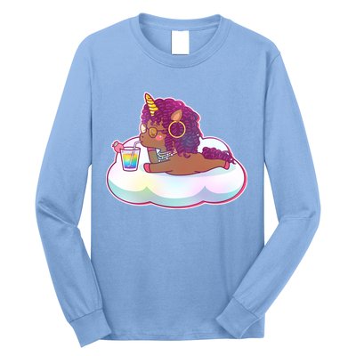 Cute Afro Unicorn Long Sleeve Shirt