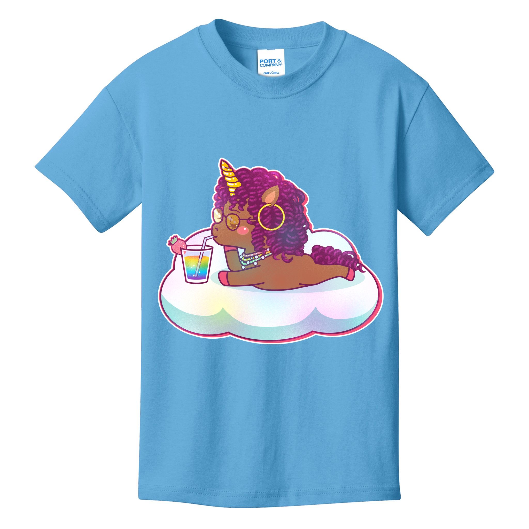Cute Afro Unicorn Kids T-Shirt