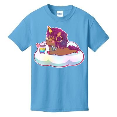 Cute Afro Unicorn Kids T-Shirt