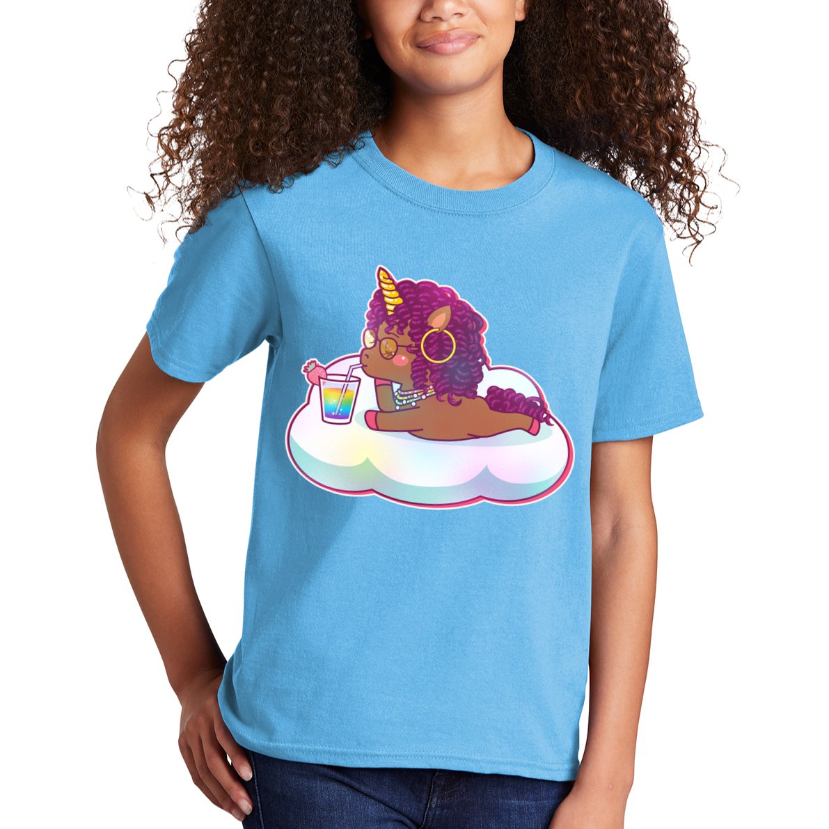 Cute Afro Unicorn Kids T-Shirt