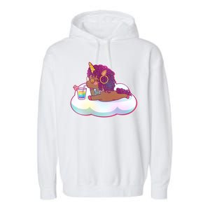 Cute Afro Unicorn Garment-Dyed Fleece Hoodie