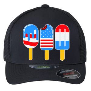 Cute American Flag Popsicles  Flexfit Unipanel Trucker Cap