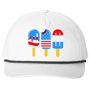 Cute American Flag Popsicles  Snapback Five-Panel Rope Hat