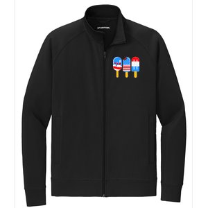 Cute American Flag Popsicles  Stretch Full-Zip Cadet Jacket