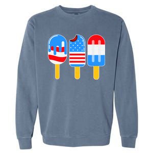 Cute American Flag Popsicles  Garment-Dyed Sweatshirt